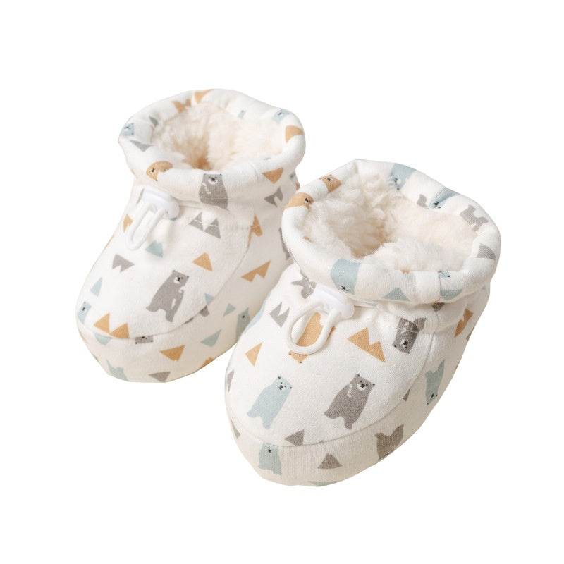 Baby Shoes Soft Sole Toddler Warm Shoes Cotton-padded Shoes With Velvet - Mubimart