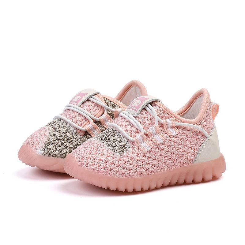 Baby Soft-Soled Toddler Shoes, Boys Flying Woven Coconut Sneakers, Girls, Baby Mesh Shoes - Mubimart