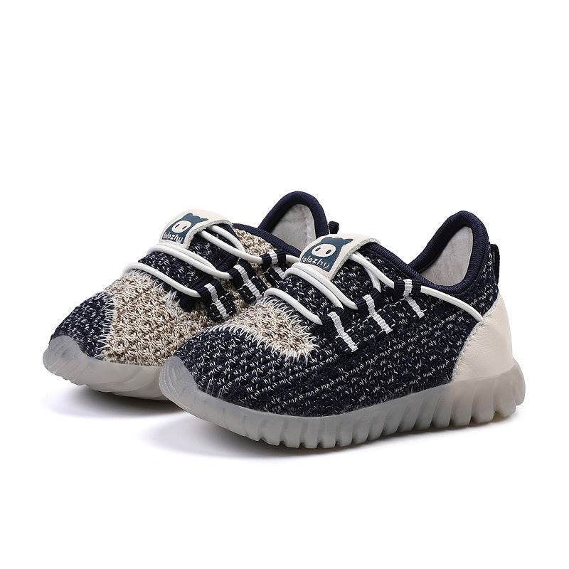 Baby Soft-Soled Toddler Shoes, Boys Flying Woven Coconut Sneakers, Girls, Baby Mesh Shoes - Mubimart