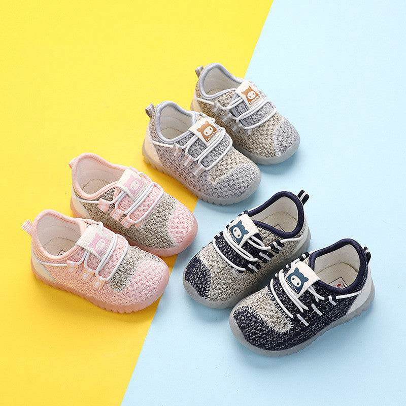 Baby Soft-Soled Toddler Shoes, Boys Flying Woven Coconut Sneakers, Girls, Baby Mesh Shoes - Mubimart
