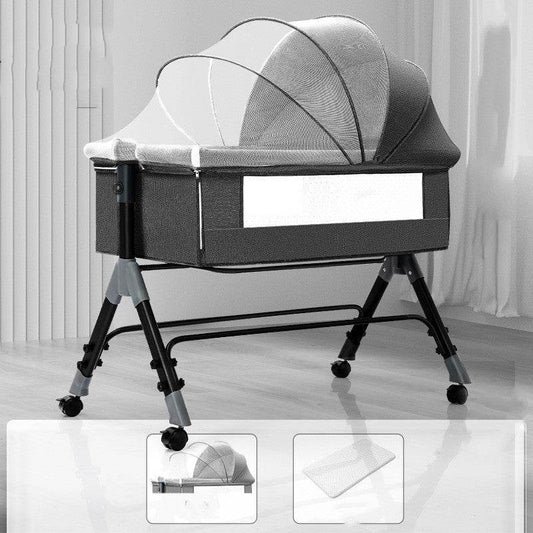 Baby Splicing Portable Multifunctional Mobile Folding Cradle Bed - Mubimart