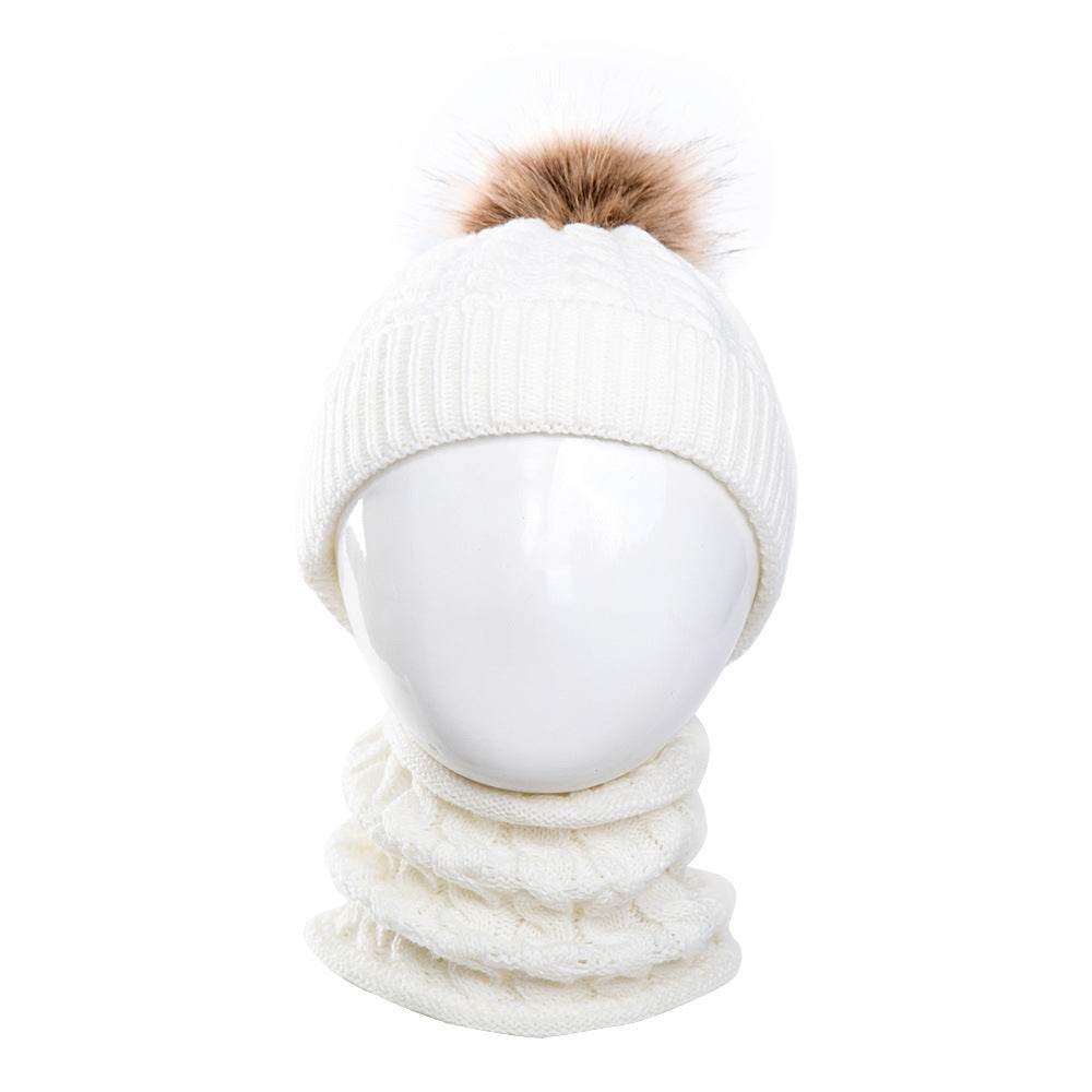 Baby Warm Woolen Cap Toddler Hat Baby Girls Boys Winter Warm Knitted Wool - Mubimart