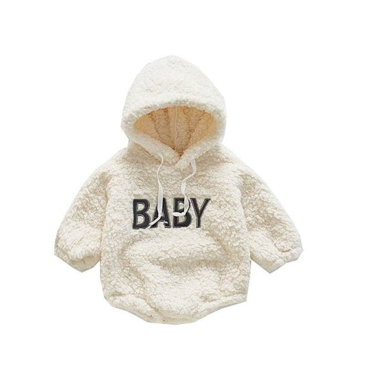 Baby alphabet baby robe hooded romper - Mubimart