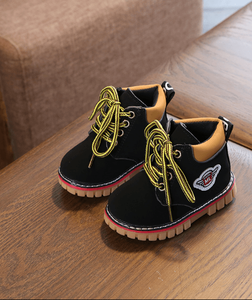 Baby cotton shoes autumn and winter new female treasure 1-3 years old 2 warm plus velvet children Martin boots boys winter shoes tide - Mubimart