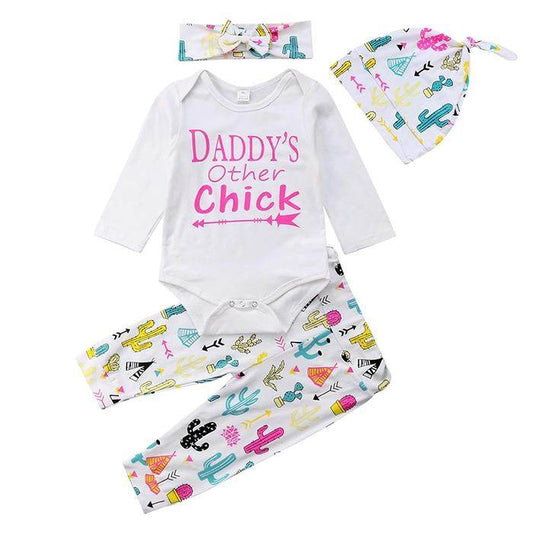 Baby girl Romper 4pcs set - Mubimart