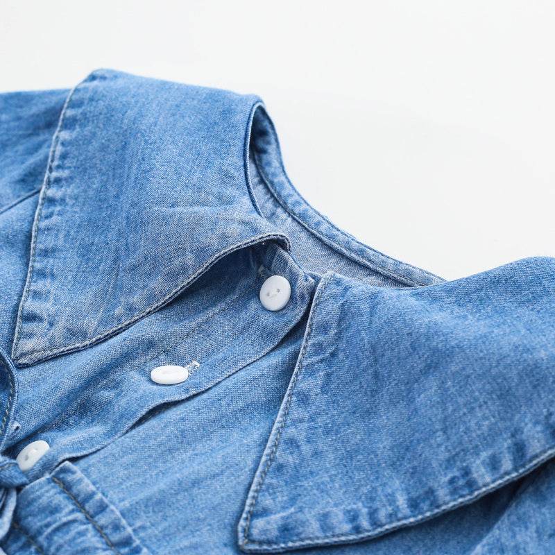 Baby girl denim jumpsuit - Mubimart