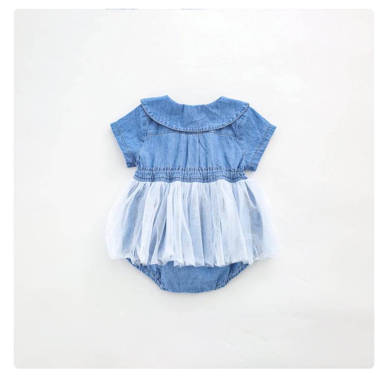 Baby girl denim jumpsuit - Mubimart
