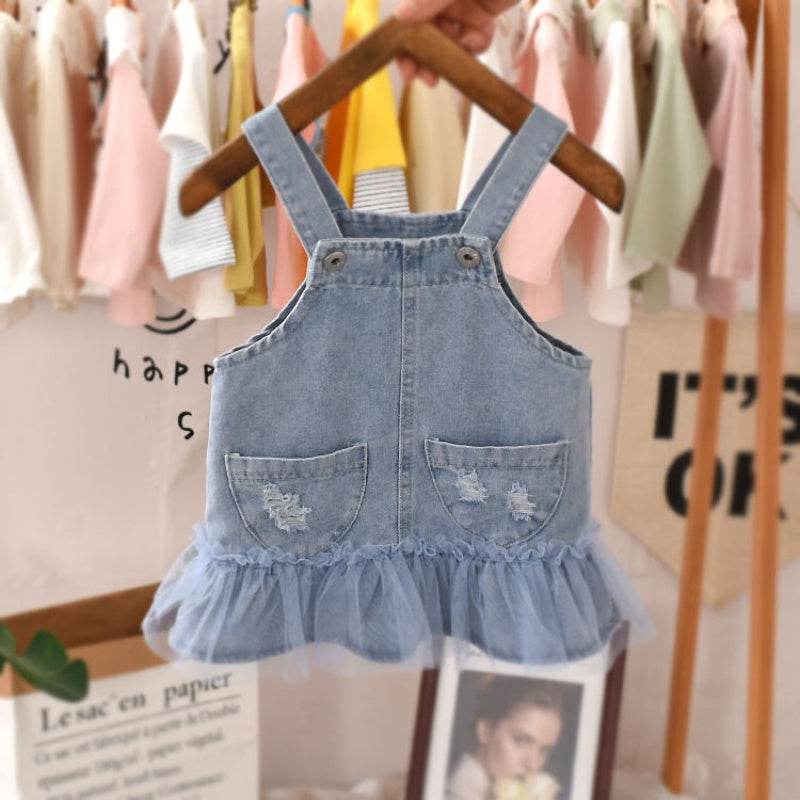 Baby girl denim strap dress - Mubimart