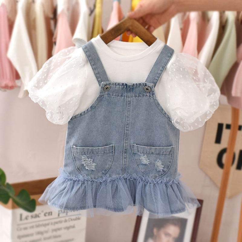 Baby girl denim strap dress - Mubimart
