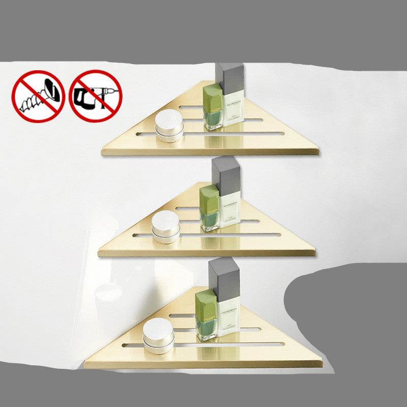 Bathroom Stainless Steel Shower Gel Shelf Free Perforation On Bathroom Wall - Mubimart