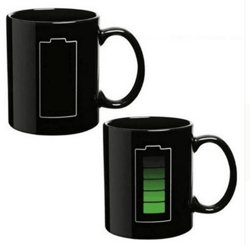 Battery display thermal temperature cup temperature sensitive color cup ceramic coffee mug - Mubimart