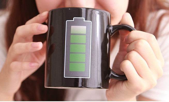 Battery display thermal temperature cup temperature sensitive color cup ceramic coffee mug - Mubimart