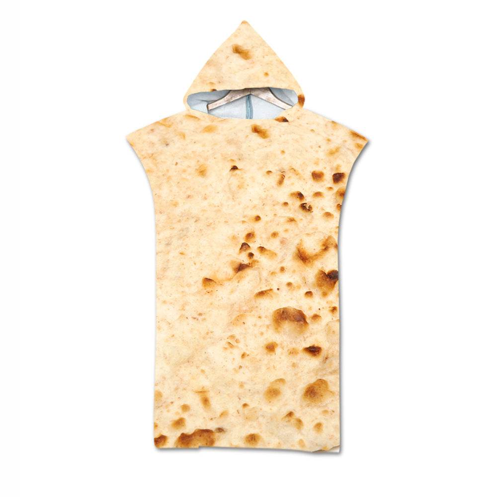 Beach Towel Cloak Cloak Geometric Print Hooded Bath Towel - Mubimart