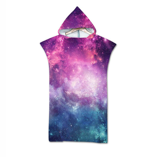 Beach Towel Cloak Cloak Geometric Print Hooded Bath Towel - Mubimart