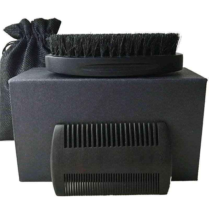 Beard Brush, Bristles, Beard Brush, Wooden Beard Brush, Beard Brush, Double-sided Brush Set - Mubimart