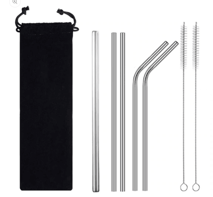 Beverage Milk Tea Metal Straws 8 Combo Set - Mubimart