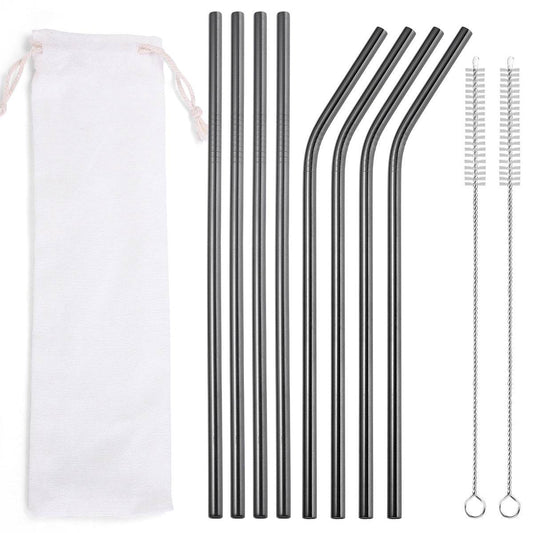 Beverage Milk Tea Metal Straws 8 Combo Set - Mubimart