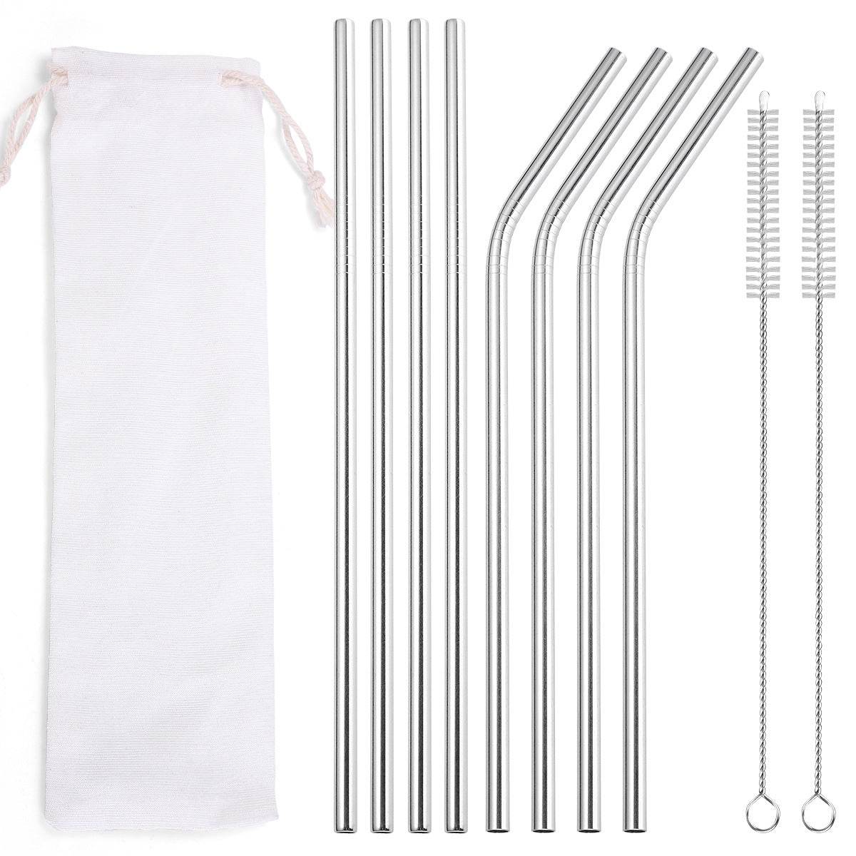 Beverage Milk Tea Metal Straws 8 Combo Set - Mubimart