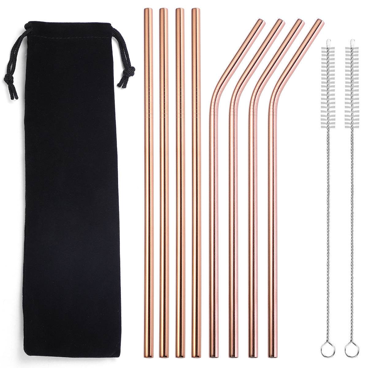 Beverage Milk Tea Metal Straws 8 Combo Set - Mubimart
