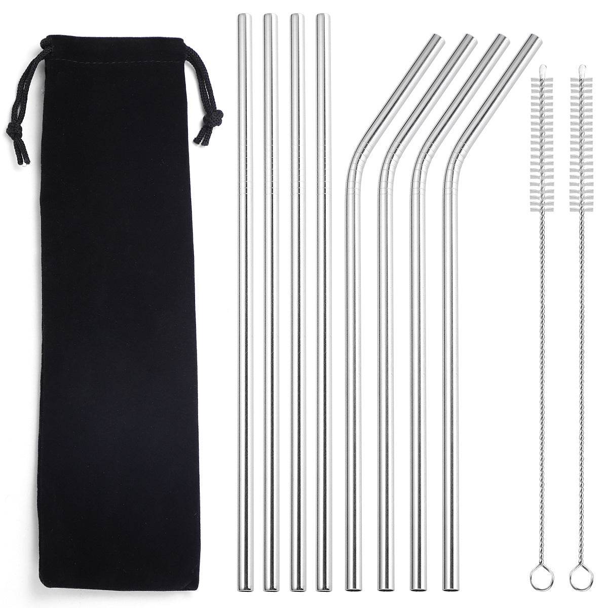 Beverage Milk Tea Metal Straws 8 Combo Set - Mubimart