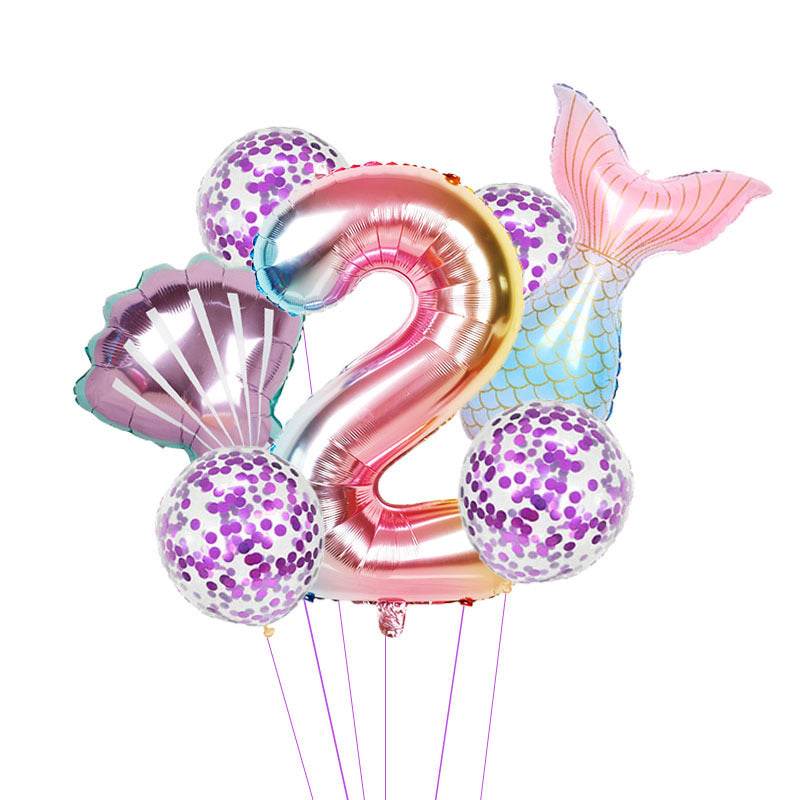 Birthday Party Supplies Decorative Mermaid Balloon Package - Mubimart