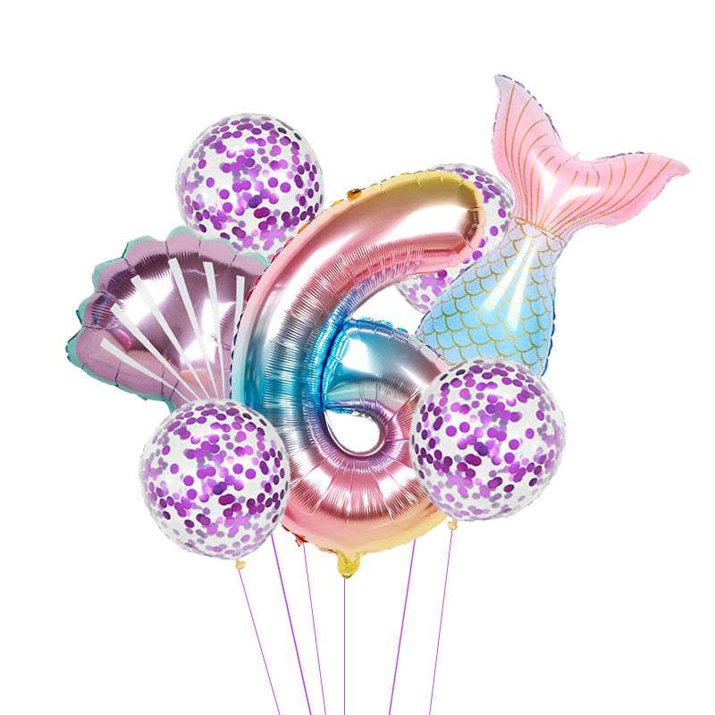 Birthday Party Supplies Decorative Mermaid Balloon Package - Mubimart