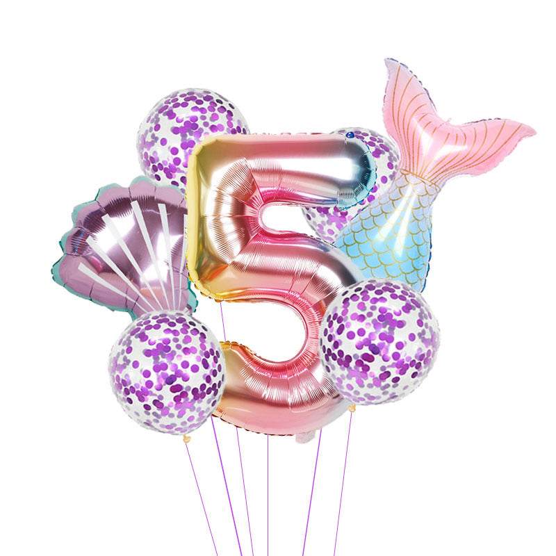Birthday Party Supplies Decorative Mermaid Balloon Package - Mubimart