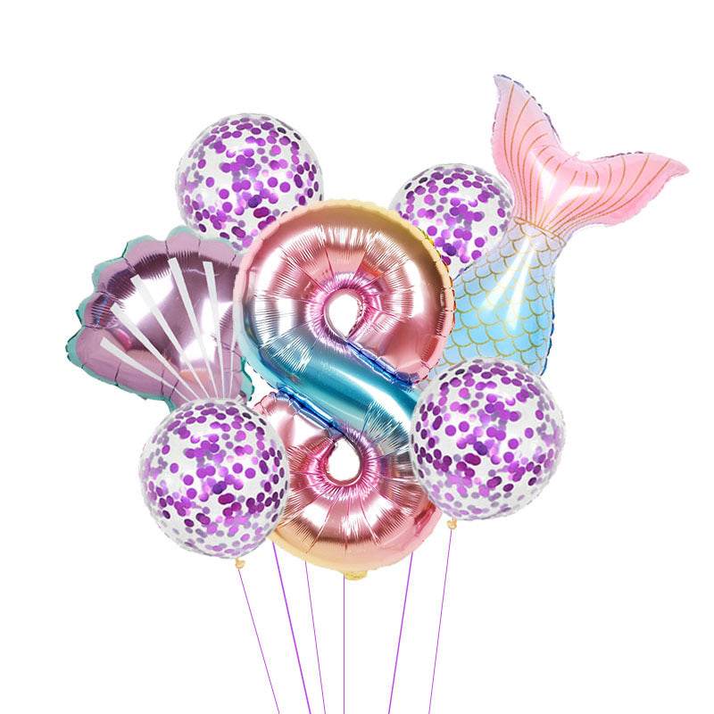 Birthday Party Supplies Decorative Mermaid Balloon Package - Mubimart