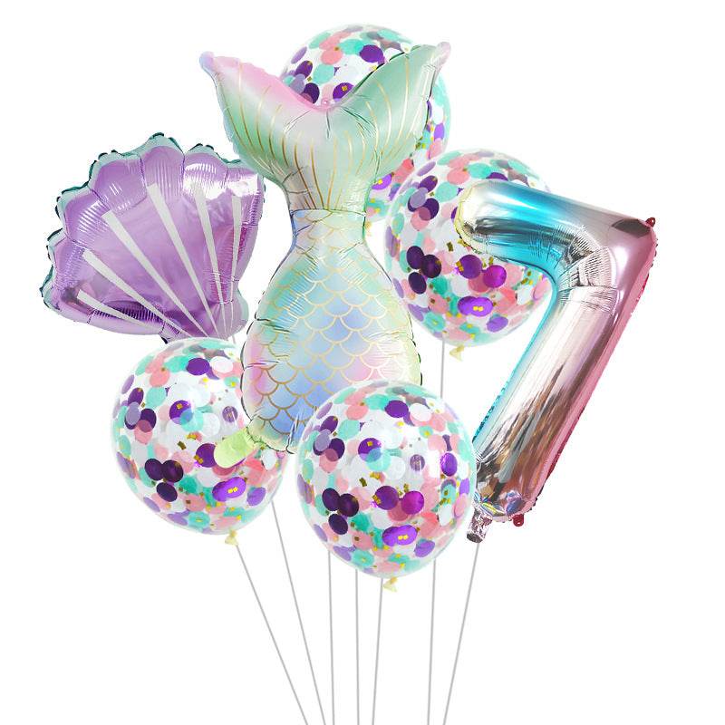 Birthday Party Supplies Decorative Mermaid Balloon Package - Mubimart