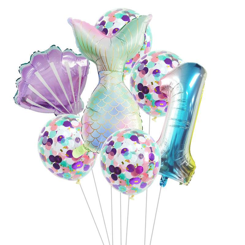 Birthday Party Supplies Decorative Mermaid Balloon Package - Mubimart