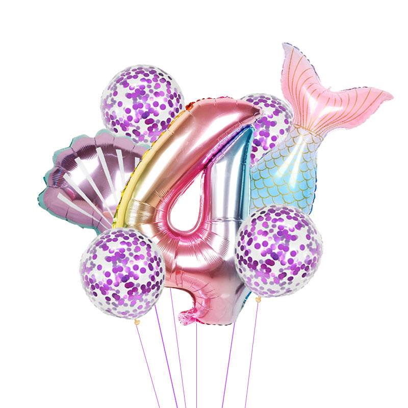 Birthday Party Supplies Decorative Mermaid Balloon Package - Mubimart