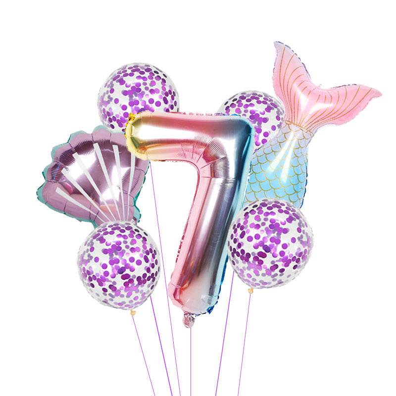Birthday Party Supplies Decorative Mermaid Balloon Package - Mubimart