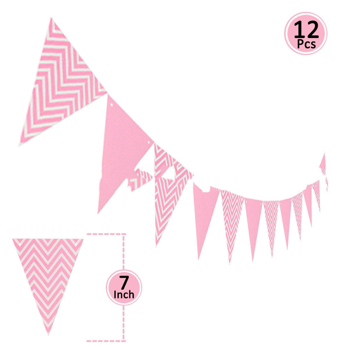 Birthday Party Supplies Paper Decoration Pull Flag Banner - Mubimart