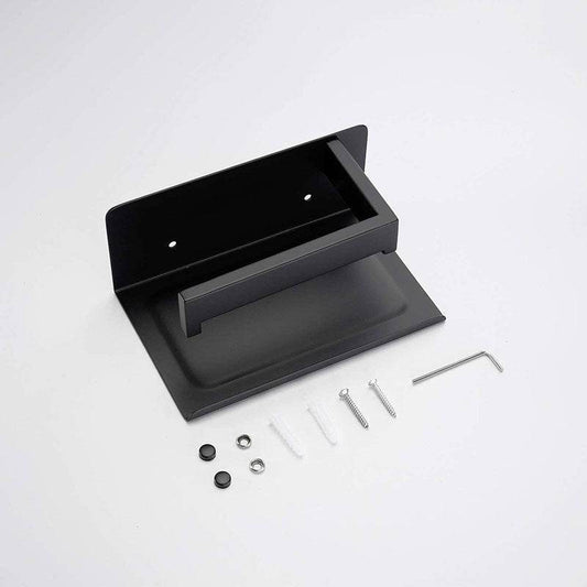 Black 304 Stainless Steel Toilet Cell Phone Paper Towel Holder - Mubimart