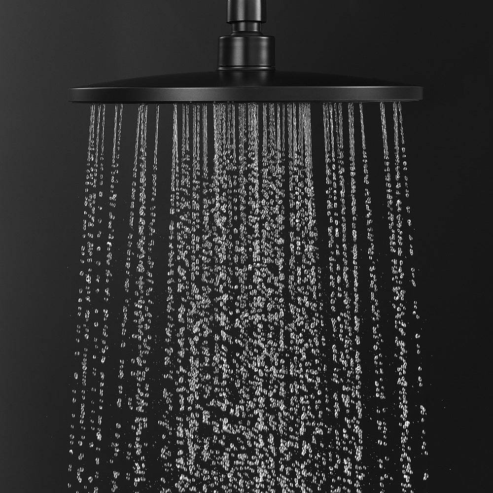 Black ABS Round Bathroom Shower Head - Mubimart