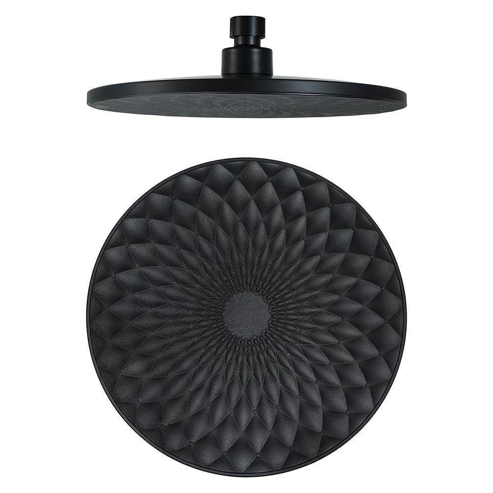 Black ABS Round Bathroom Shower Head - Mubimart