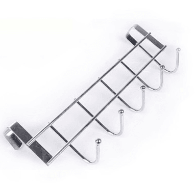 Bold chrome-plated iron 5 hook cabinet door back hook door hook hook coat hook five-link hook - Mubimart