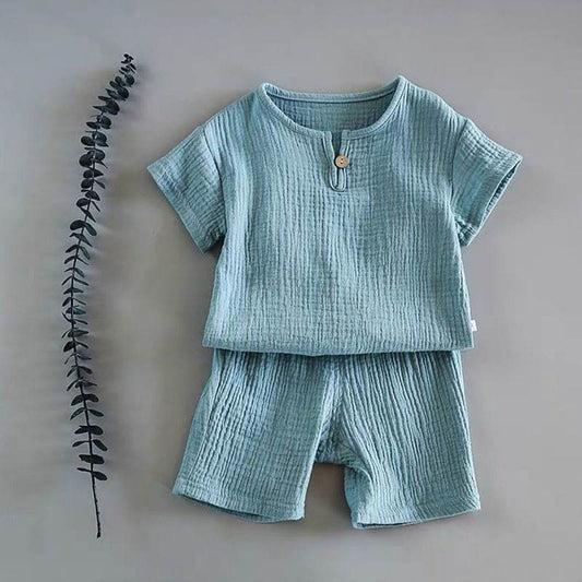 Boy And Girl Baby Short-sleeved Summer Suit - Mubimart