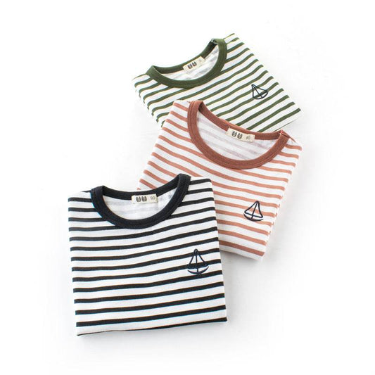 Boys' Cotton Kids Striped T-Shirt - Mubimart