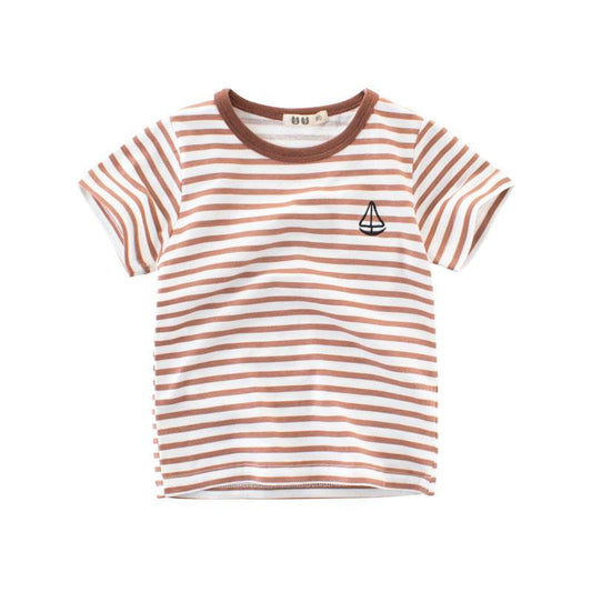 Boys' Cotton Kids Striped T-Shirt - Mubimart