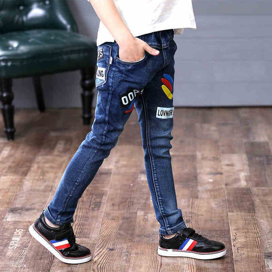 Boys Jeans Autumn And Winter New One-piece Velvet - Mubimart