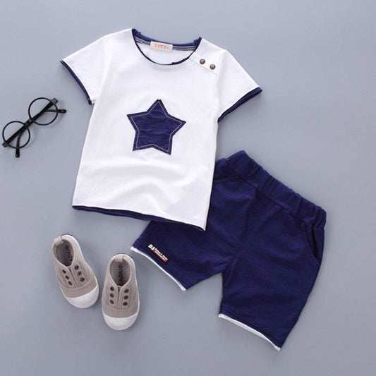 Boys' Summer Short-sleeved Suit Baby Clothes For Months - Mubimart