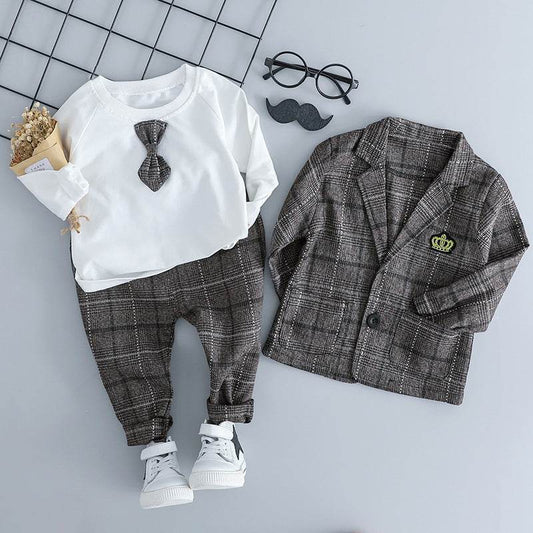 British small suit children's suit gentleman three-piece suit - Mubimart