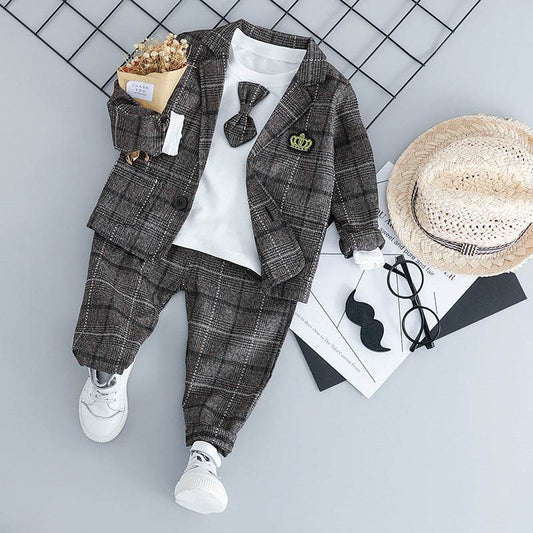 British small suit children's suit gentleman three-piece suit - Mubimart