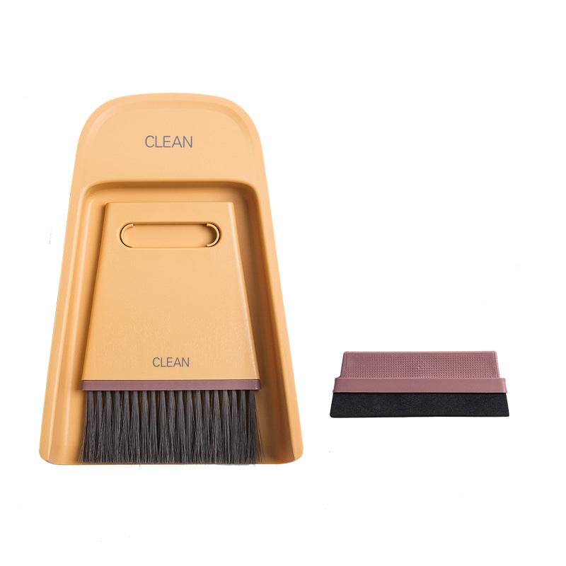 Broom And Dustpan Combo Set Household Soft Hair Sweep Desktop Cleaning Brush Wiper - Mubimart