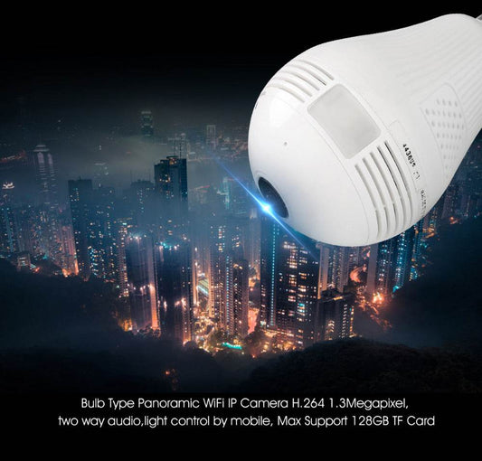Bulb Camera Lcsee Cctv Security Ip Wireles VR 360 Cameras - Mubimart