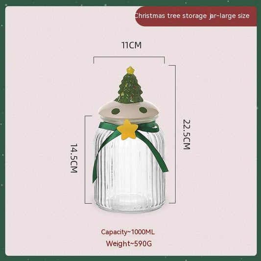 Candy Sealed Jar Snack Storage Box Storage Jar Biscuit Nut Glass Bottle - Mubimart