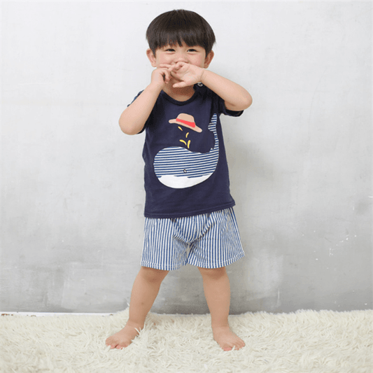 Cartoon Clothing Baby Boy Summer Clothes T-shirt Baby Girl Casual Clothing Sets - Mubimart
