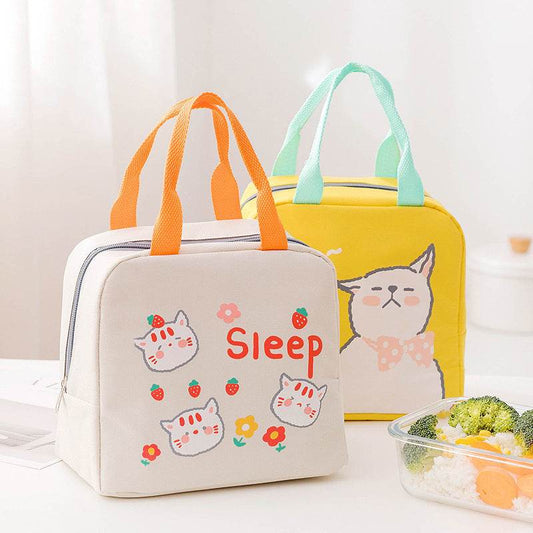 Cartoon Insulated Lunch Bag Zipper Lunch Bag - Mubimart