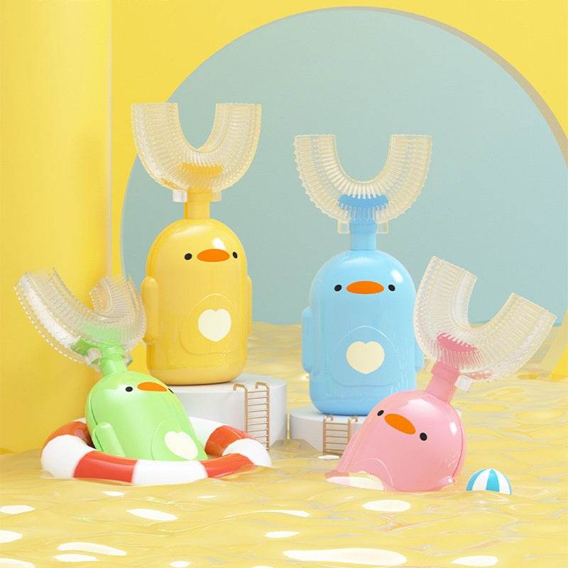 Cartoon Little Yellow Duck U-shaped Manual Toothbrush Boxed Children - Mubimart